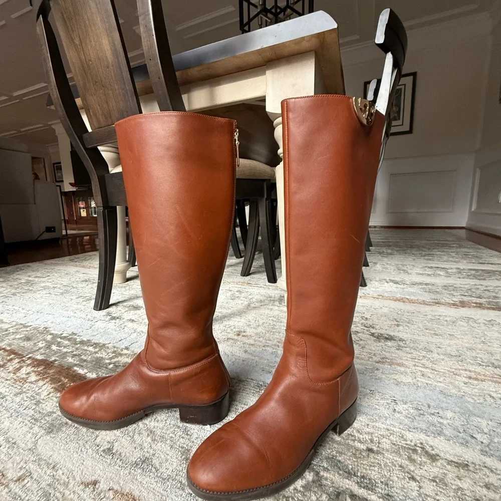 Tory Burch leather riding boots-barely used sz9 - Picture 4 of 8